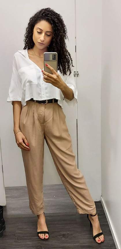 Calça Alfaiataria com camisa branca